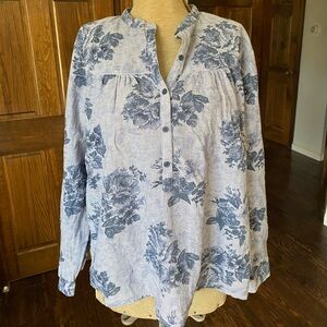 Lucky Brand Blue Floral Blouse - Medium